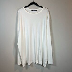 Murano Wardrobe Essentials 100% Cotton Long Sleeve Shirt White Basic Sz 3XL Tall